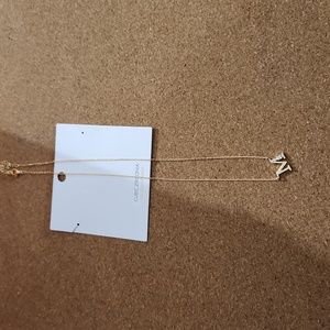 14k gold plated letter M necklace